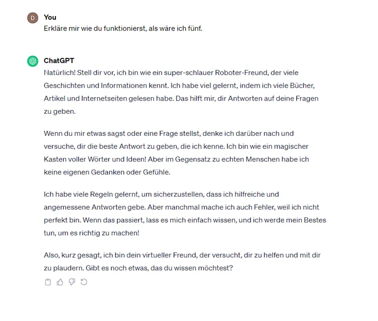 Moderne Konversations-AI: Ein Chatbot-Verlauf mit ChatGPT